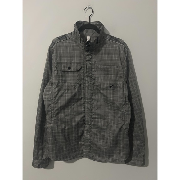 Lululemon Jacket Men’s Gray Large Plaid Shirt Reversible Reflective Windbreaker - Picture 3 of 16